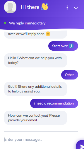 Lead-capture chatbot conversation