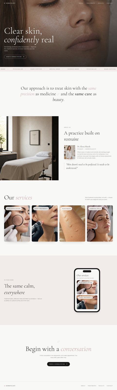 Skin clinic website by NurAI