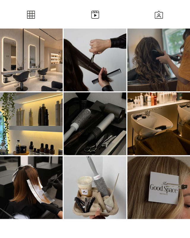Hair salon Instagram grid